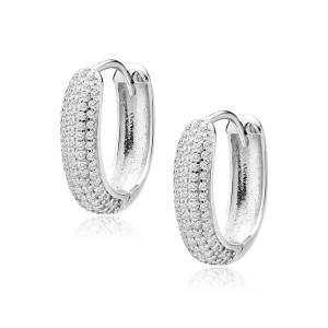 Cercei argint cu pietre Ø17 mm x 5 mm DiAmanti Z2077DER_W-DIA (Argint 925‰ 3,8 g.)